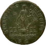 Sestertius - Trajan S P Q R OPTIMO PRINCIPI S C, Rome, 103-111 reverse image