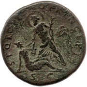 Sestertius - Trajan S P Q R OPTIMO PRINCIPI S C; Tiber and Dacia, Rome, 103-111 reverse image