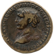 Sestertius - Trajan S P Q R OPTIMO PRINCIPI S C; Tiber and Dacia obverse image