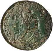 Sestertius - Trajan S P Q R OPTIMO PRINCIPI S C; Dacia, Rome, 103-111 reverse image