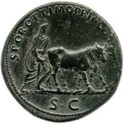 Sestertius - Trajan S P Q R OPTIMO PRINCIPI S C, Rome, 103-111 reverse image