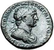Sestertius - Trajan S P Q R OPTIMO PRINCIPI S C; Jupiter and Victory obverse image