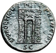 Sestertius - Trajan S P Q R OPTIMO PRINCIPI S C; Jupiter and Victory, Rome, 103-111 reverse image