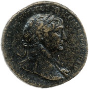 Sestertius - Trajan S P Q R OPTIMO PRINCIPI S C; Victory obverse image