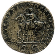 Sestertius - Trajan S P Q R OPTIMO PRINCIPI S C; Victory, Rome, 112-114 reverse image