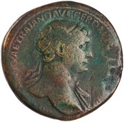 Sestertius - Trajan S P Q R OPTIMO PRINCIPI S C obverse image