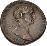 Sestertius - Trajan S P Q R OPTIMO PRINCIPI S C obverse image