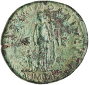 Sestertius - Trajan S P Q R OPTIMO PRINCIPI S C ALIM ITAL; Abundantia, Rome, 112-114 reverse image