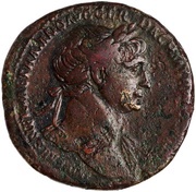 Sestertius - Trajan S P Q R OPTIMO PRINCIPI S C AQVA TRAIANA obverse image
