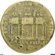 Sestertius - Trajan S P Q R OPTIMO PRINCIPI S C BASILICA VLPIA, Rome, 112-114 reverse image