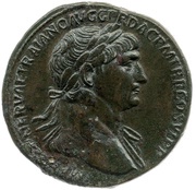 Sestertius - Trajan DACIA AVGVST PROVINCIA S C; Dacia obverse image