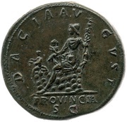 Sestertius - Trajan DACIA AVGVST PROVINCIA S C; Dacia, Rome, 112-114 reverse image