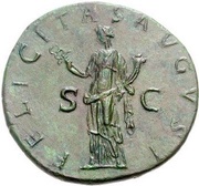 Sestertius - Trajan FELICITAS AVGVST S C; Felicitas, Rome, 112-114 reverse image