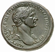 Sestertius - Trajan FORTVNAE REDVCI S C; Fortuna obverse image