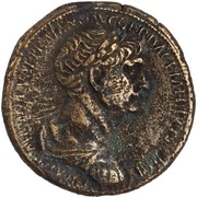 Sestertius - Trajan PORTVM TRAIANI S C obverse image
