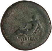 Sestertius - Trajan S P Q R OPTIMO PRINCIPI S C VIA TRAIANA; Via Trajana, Rome, 112-114 reverse image
