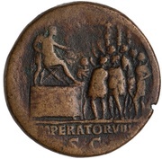 Sestertius - Trajan IMPERATOR VIII S C, Rome, 114-117 reverse image