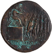 Sestertius - Trajan IMPERATOR VIIII S C, Rome, 114-117 reverse image