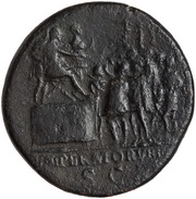 Sestertius - Trajan IMPERATOR VIIII S C, Rome, 114-117 reverse image