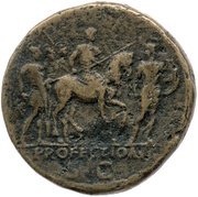 Sestertius - Trajan PROFECTIO AVG S C, Rome, 114-117 reverse image