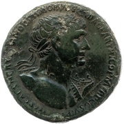 Sestertius - Trajan and Parthamaspates REX PARTHIS DATVS S C; Parthia obverse image