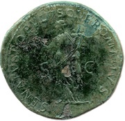 Sestertius - Trajan SENATVS POPVLVSQVE ROMANVS S C; Felicitas, Rome, 114-117 reverse image