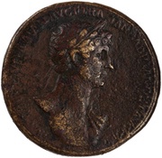 Sestertius - Hadrian DAC PARTHICO P M TR P COS P P CONCORDIA SC; Concordia and Spes obverse image
