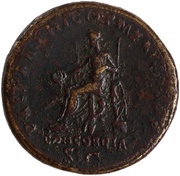 Sestertius - Hadrian DAC PARTHICO P M TR P COS P P CONCORDIA SC; Concordia and Spes, Rome, 117 reverse image