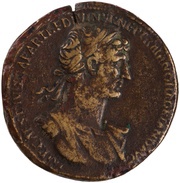 Sestertius - Hadrian PONT MAX TR POT COS FORT RED SC; Fortuna obverse image