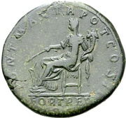 Sestertius - Hadrian PONT MAX TR POT COS IIFORT REDS C; Fortuna, Rome, 117 reverse image