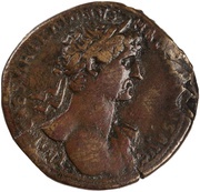 Sestertius - Hadrian PONT MAX TR POT COS II ANNONA AVG S C; Annona obverse image