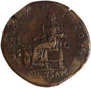 Sestertius - Hadrian PONT MAX TR POT COS II ANNONA AVG S C; Annona, Rome, 117 reverse image