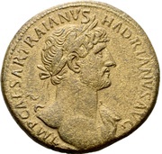 Sestertius - Hadrian PONT MAX TR POT COS III SC; Jupiter obverse image