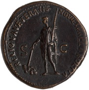 Sestertius - Hadrian RELIQVA VETERA HS NOVIES MILL ABOLITA S C, Rome, 119-120 reverse image