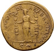 Sestertius - Hadrian CONCORDIA EXERCITVVM S C; Concordia, Rome, 120-121 reverse image