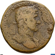 Sestertius - Hadrian CONCORDIA EXERCITVVM S C; Concordia obverse image