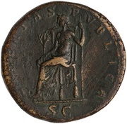 Sestertius - Hadrian LIBERTAS PVBLICA S C; Libertas, Rome, 120-121 reverse image