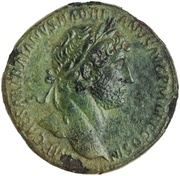 Sestertius - Hadrian RESTITVTORI ORBIS TERRARVM S C; Orbis obverse image