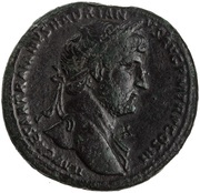 Sestertius - Hadrian RESTITVTORI ORBIS TERRARVM S C; Orbis obverse image