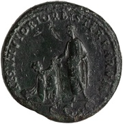 Sestertius - Hadrian RESTITVTORI ORBIS TERRARVM S C; Orbis, Rome, 120-121 reverse image