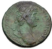 Sestertius - Hadrian VICTORIA AVGVSTI S C; Victory obverse image