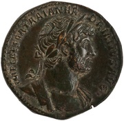 Sestertius - Hadrian P M TR P COS III S C; Ceres obverse image