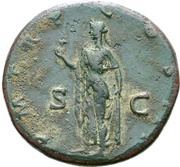 Sestertius - Hadrian P M TR P COS III S C; Spes, Rome, 121-123 reverse image