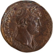Sestertius - Hadrian COS III NEP RED S C; Neptune obverse image