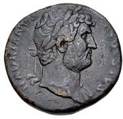 Sestertius - Hadrian COS III S C; Neptune obverse image