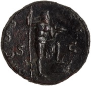 Sestertius - Hadrian COS III S C; Neptune, Rome, 125-127 reverse image
