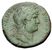 Sestertius - Hadrian COS III S C; Neptune obverse image