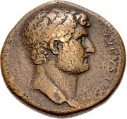 Sestertius - Hadrian COS III S C obverse image