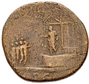 Sestertius - Hadrian COS III S C, Rome, 125-127 reverse image