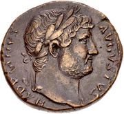 Sestertius - Hadrian COS III S C; Aequitas and Moneta obverse image